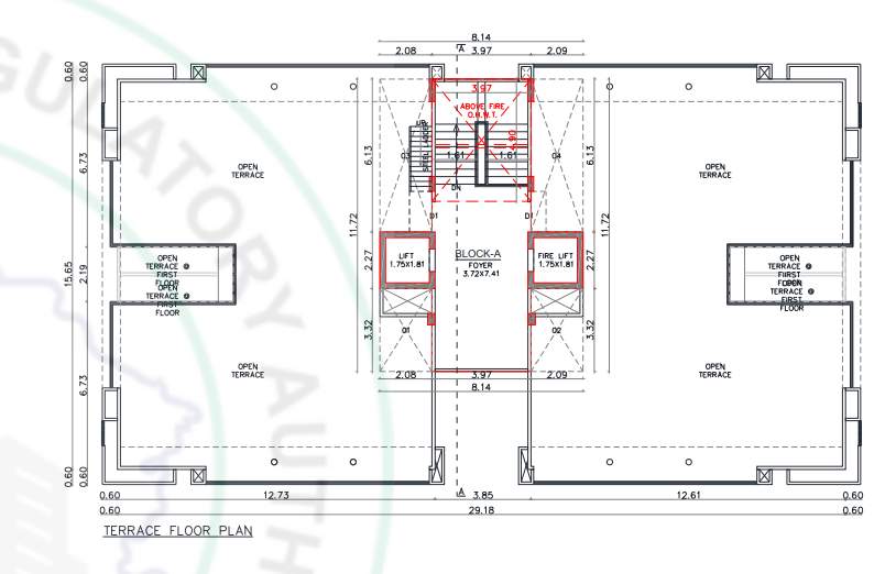  sahjanand sanskar Block A Cluster Plan for Terrace Floor