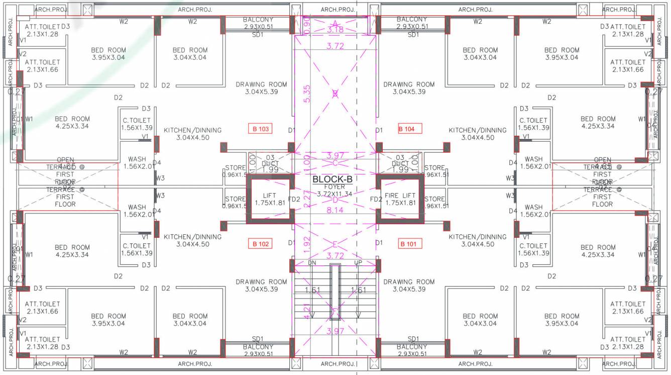  sahjanand sanskar Block B Cluster Plan for 1st Floor