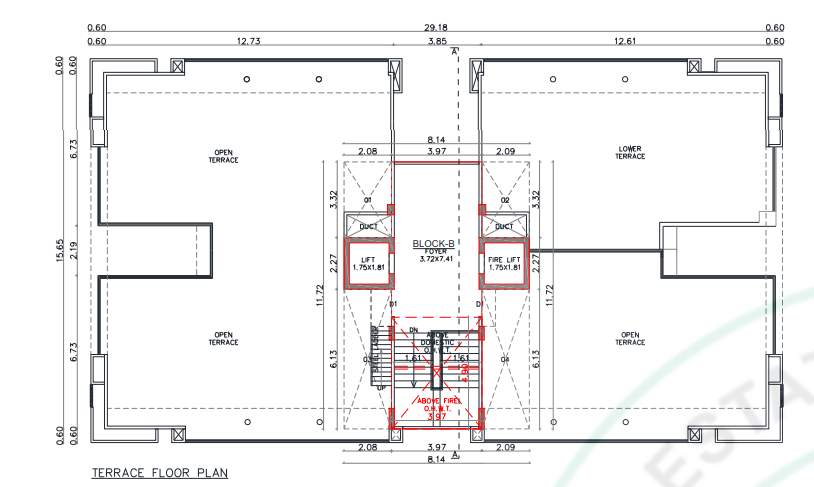  sahjanand sanskar Block B Cluster Plan for Terrace Floor