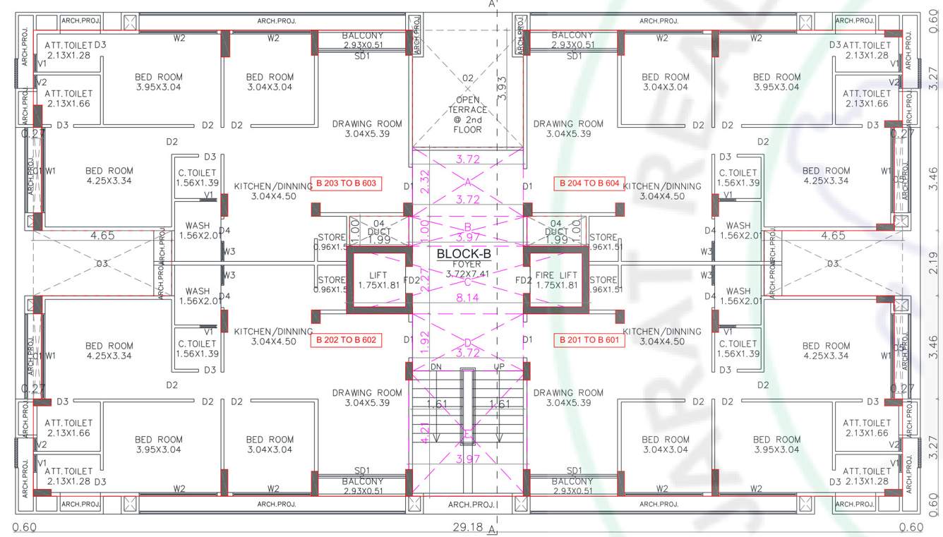  sahjanand sanskar Block B Cluster Plan from 2nd to 6th Floor