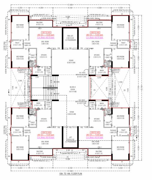  the-marigold-parmeshwar E Cluster Plan from 10th to 14th Floor