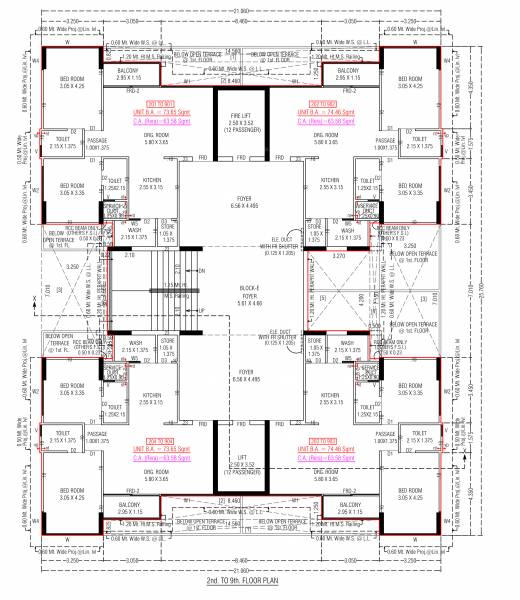  the-marigold-parmeshwar E Cluster Plan from 2nd to 9th Floor