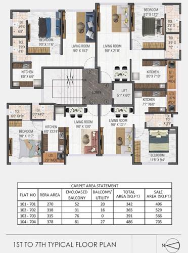  shree-datta-imperial Shree Datta Imperial Cluster Plan from 1st to 7th Floor