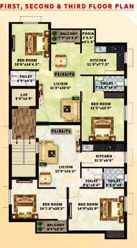  kanaga-apartments Kanaga Apartments Cluster Plan from 1st to 3rd Floor