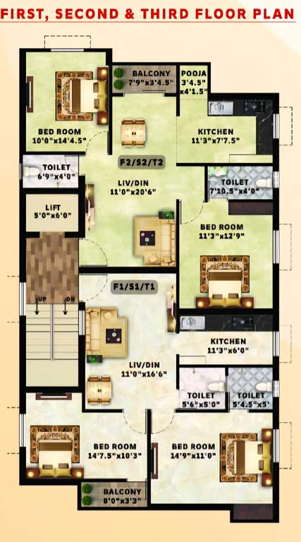  kanaga apartments Kanaga Apartments Cluster Plan from 1st to 3rd Floor