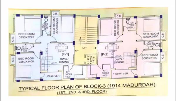  moni-star Block 3 Cluster Plan from 1st to 3rd Floor