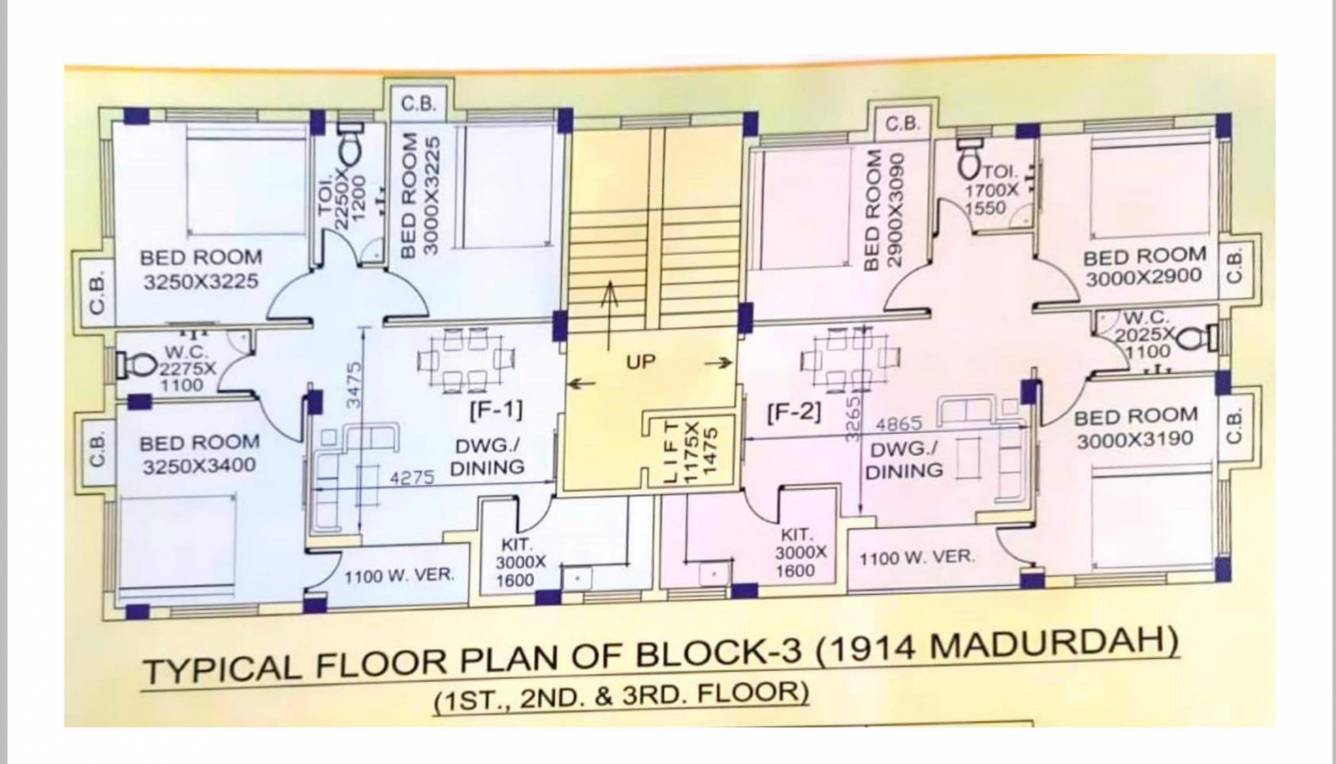  moni star Block 3 Cluster Plan from 1st to 3rd Floor