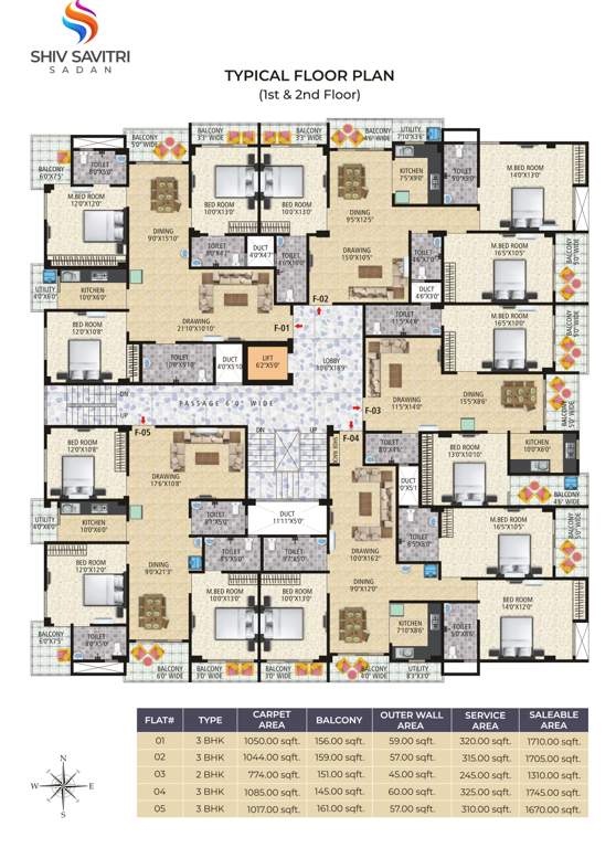 shiv savitri sadan Shiv Savitri Sadan Cluster Plan from 1st to 2nd Floor