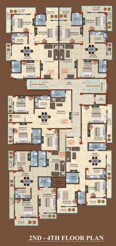  saket-apartment Saket Apartment Cluster Plan from 2nd to 4th Floor
