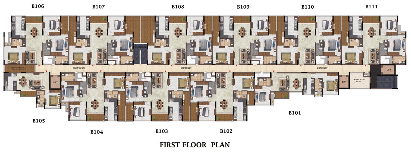 highclere Block 2 Cluster Plan for 1st Floor