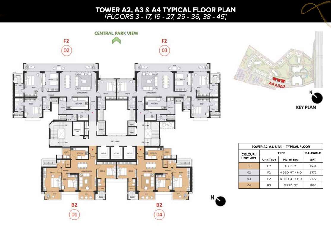 mulberry at the prestige city Aspen Block 1 A2, A3, A4 S 3 17, 19 27, 29 36, 38 45 Cluster Plan