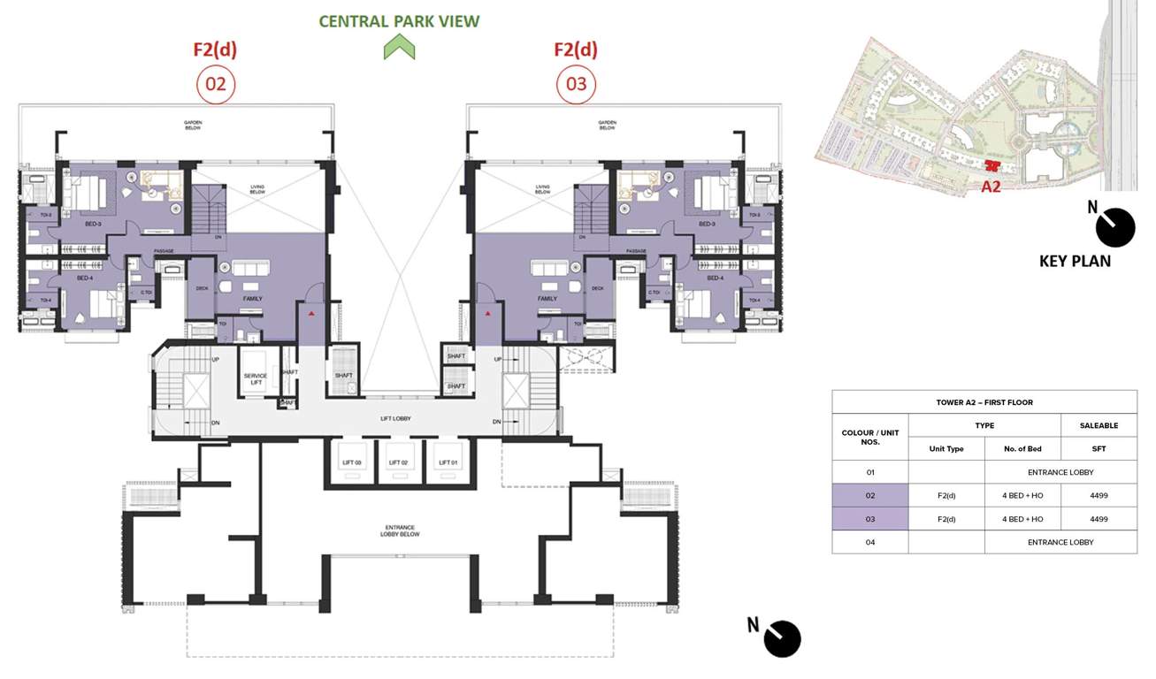 mulberry at the prestige city Aspen Block 1 A2 Cluster Plan For 1st Floor