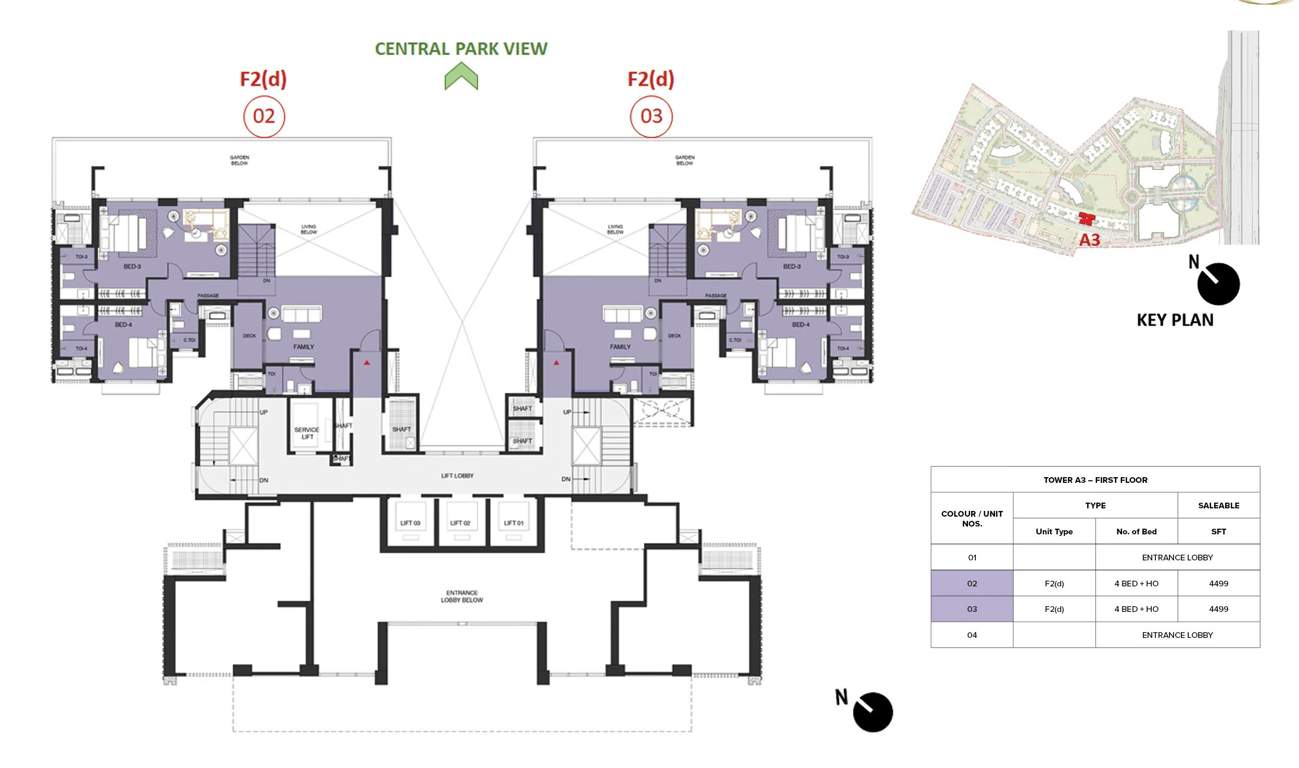 mulberry at the prestige city Aspen Block 1 A3 Cluster Plan For 1st Floor