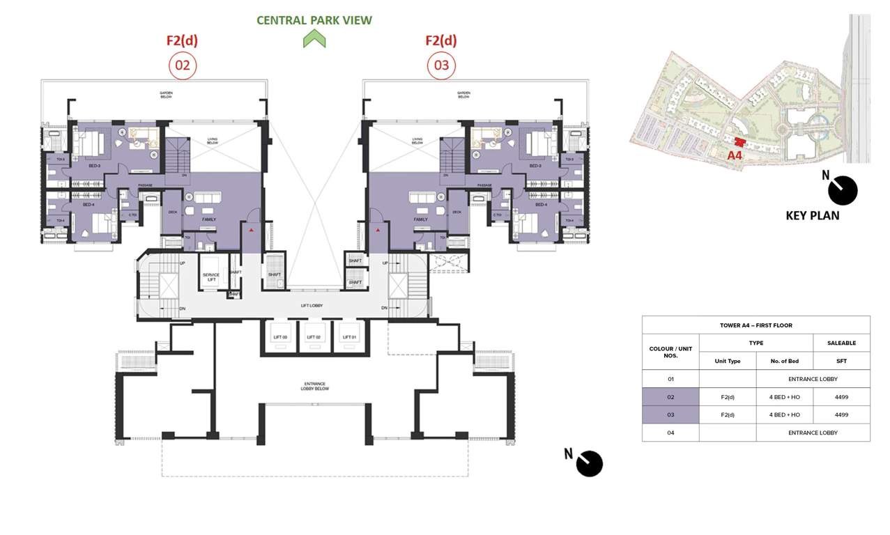 mulberry at the prestige city Aspen Block 1 A4 Cluster Plan For 1st Floor