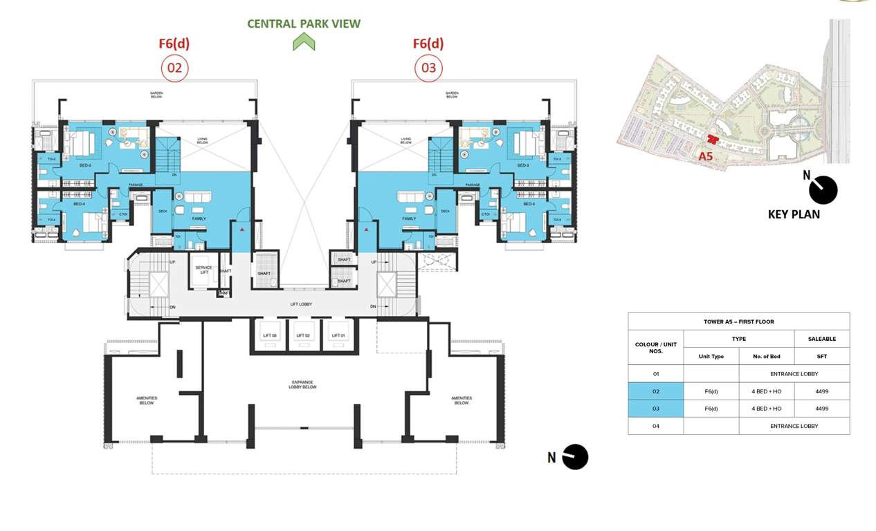 mulberry at the prestige city Aspen Block 1 A5 Cluster Plan For 1st Floor