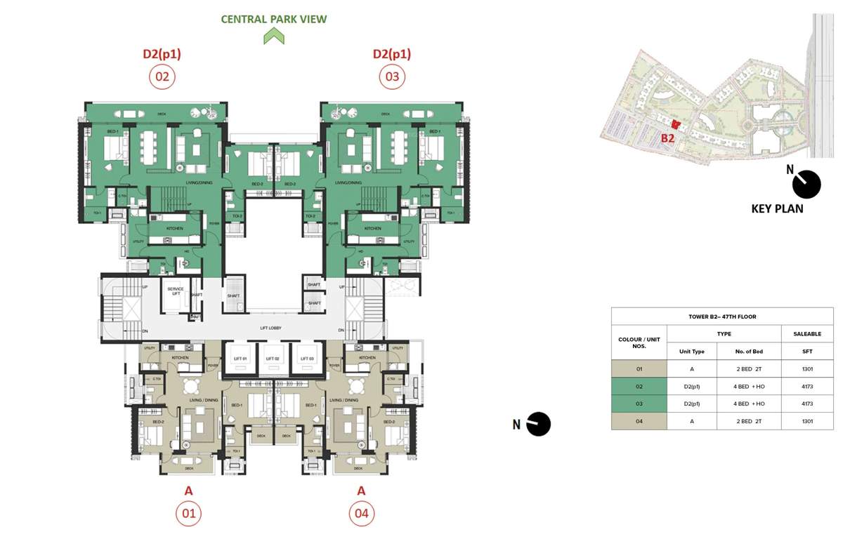 mulberry at the prestige city Birch Block 2 B2 Cluster Plan For 47th Floor