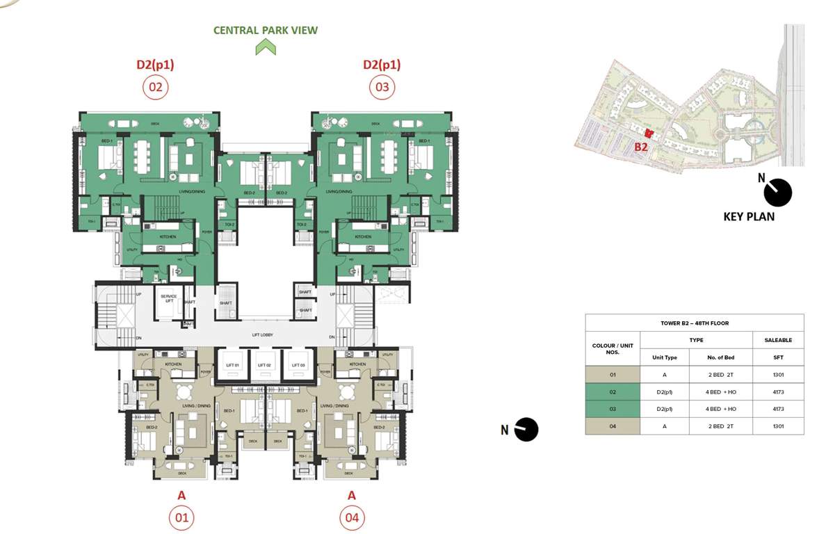 mulberry at the prestige city Birch Block 2 B2 Cluster Plan For 48th Floor