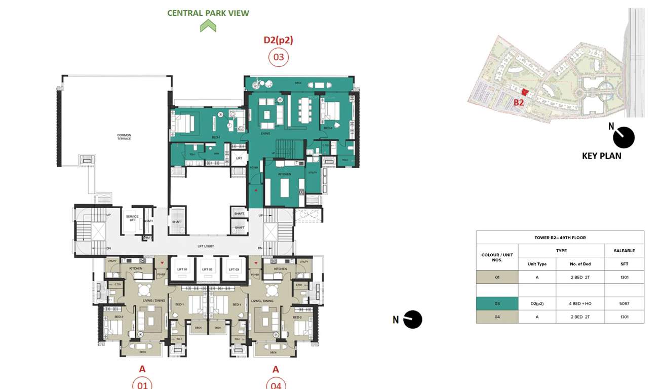mulberry at the prestige city Birch Block 2 B2 Cluster Plan For 49th Floor