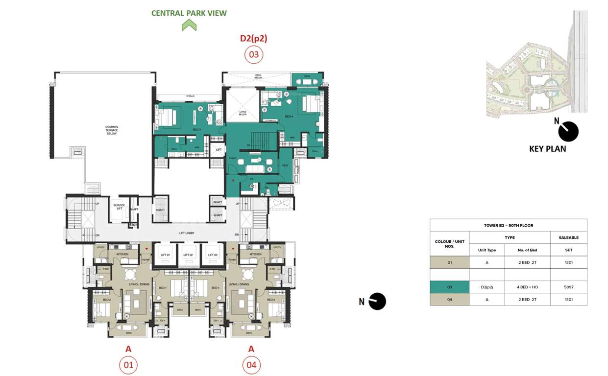 mulberry at the prestige city Birch Block 2 B2 Cluster Plan For 50th Floor