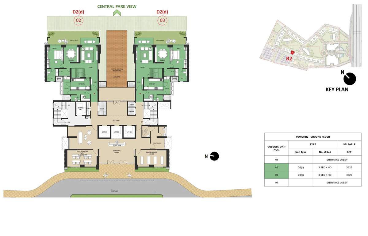 mulberry at the prestige city Birch Block 2 B2 Cluster Plan For Ground Floor