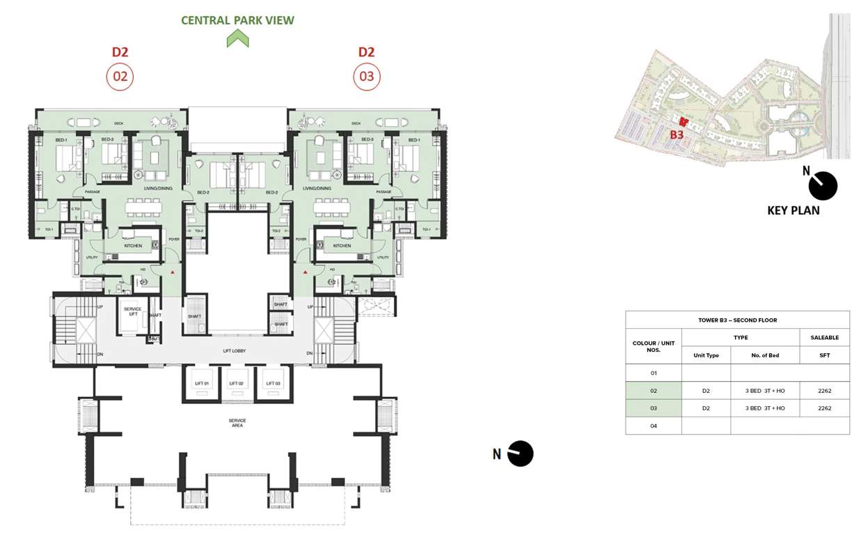 mulberry at the prestige city Birch Block 2 B3 Cluster Plan For 2nd Floor