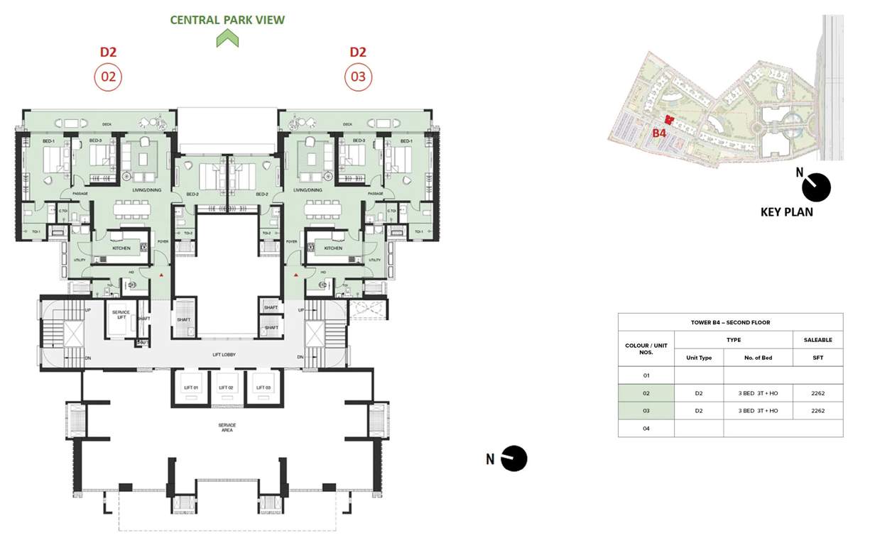 mulberry at the prestige city Birch Block 2 B4 Cluster Plan For 2nd Floor