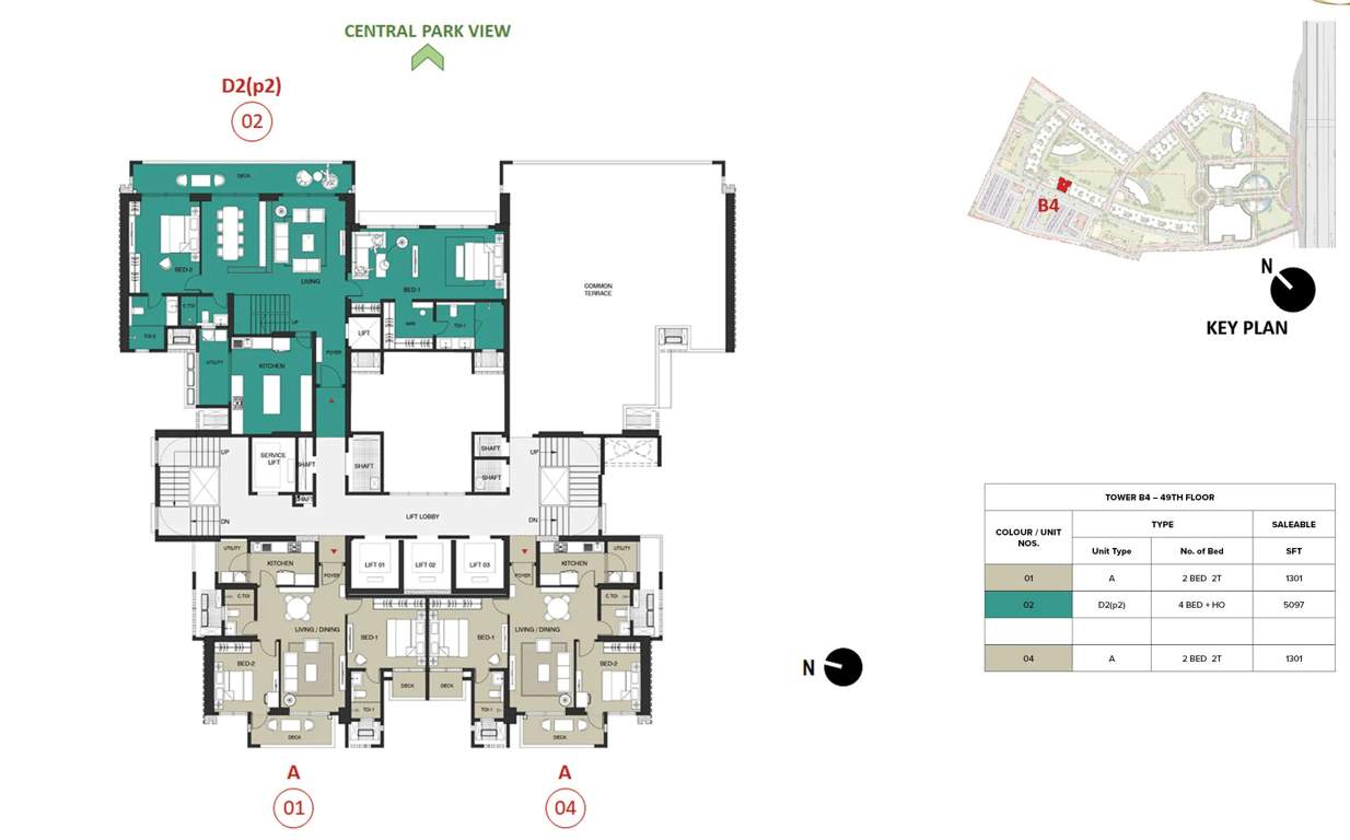 mulberry at the prestige city Birch Block 2 B4 Cluster Plan For 49th Floor