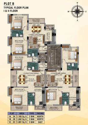  dhanalakshmi-enclave Plot B Cluster Plan from 1st to 2nd Floor