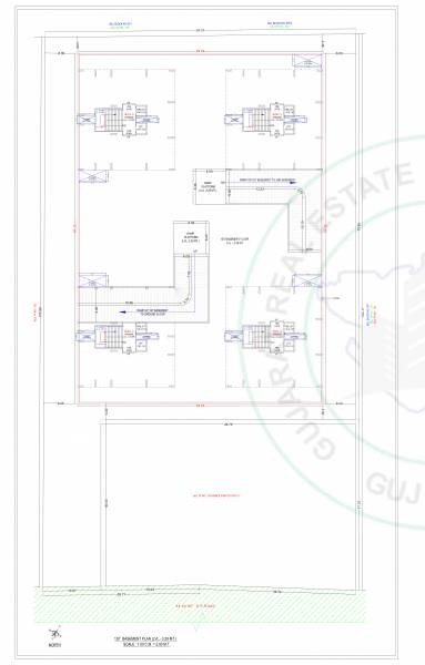  pratishtha-homes Block A, B, C & D Cluster Plan for 1st Basement Floor