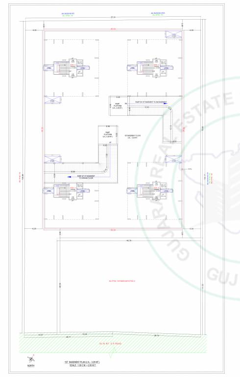 pratishtha homes Block A, B, C & D Cluster Plan for 1st Basement Floor