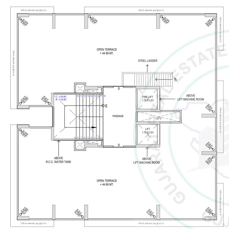 pratishtha homes Block A Cluster Plan for Terrace Floor