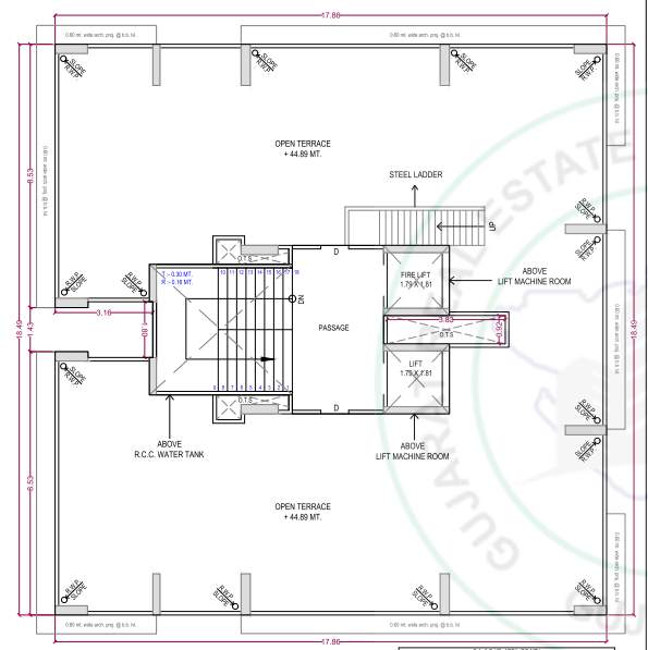 pratishtha homes Block B, C & D Cluster Plan for Terrace Floor