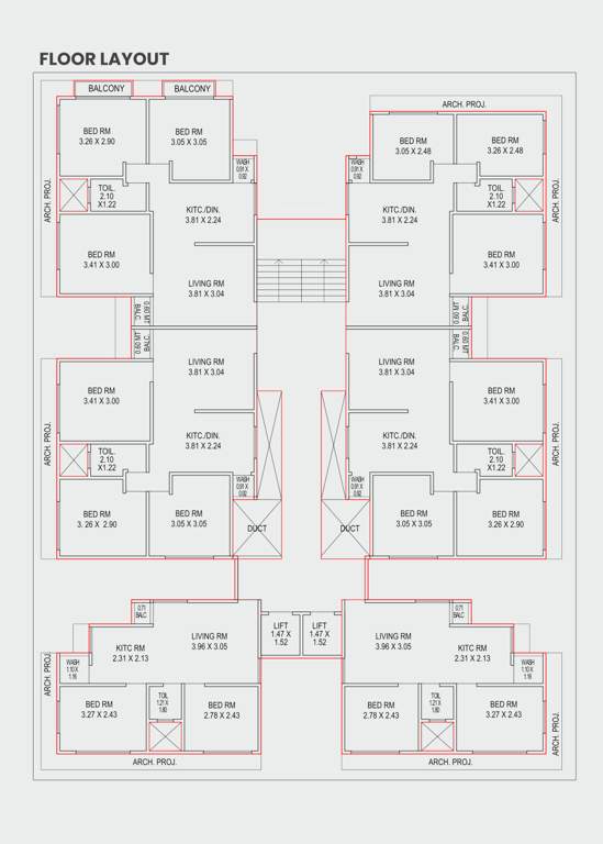  golden luxuria apartment A Cluster Plan for 7th Floor