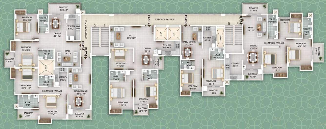  samriddhi heights Samriddhi Heights Cluster Plan from 1st to 8th Floor