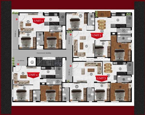  lakshmi-nilayam Block B Cluster Plan from 1st to 5th Floor