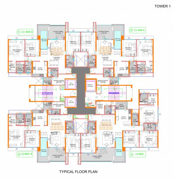  sun-valley-phase-1 Tower 1 Cluster Plan for Typical Floor