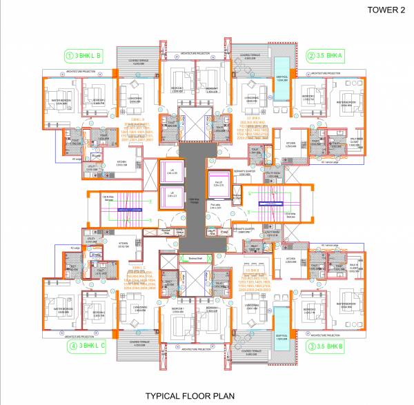  sun-valley-phase-1 Tower 2 Cluster Plan for Typical Floor