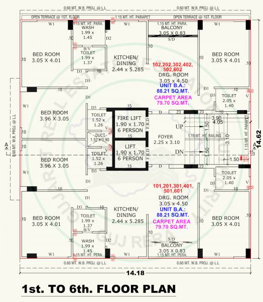  satvam-2 Satvam 2 Cluster Plan from 1st to 6th Floor