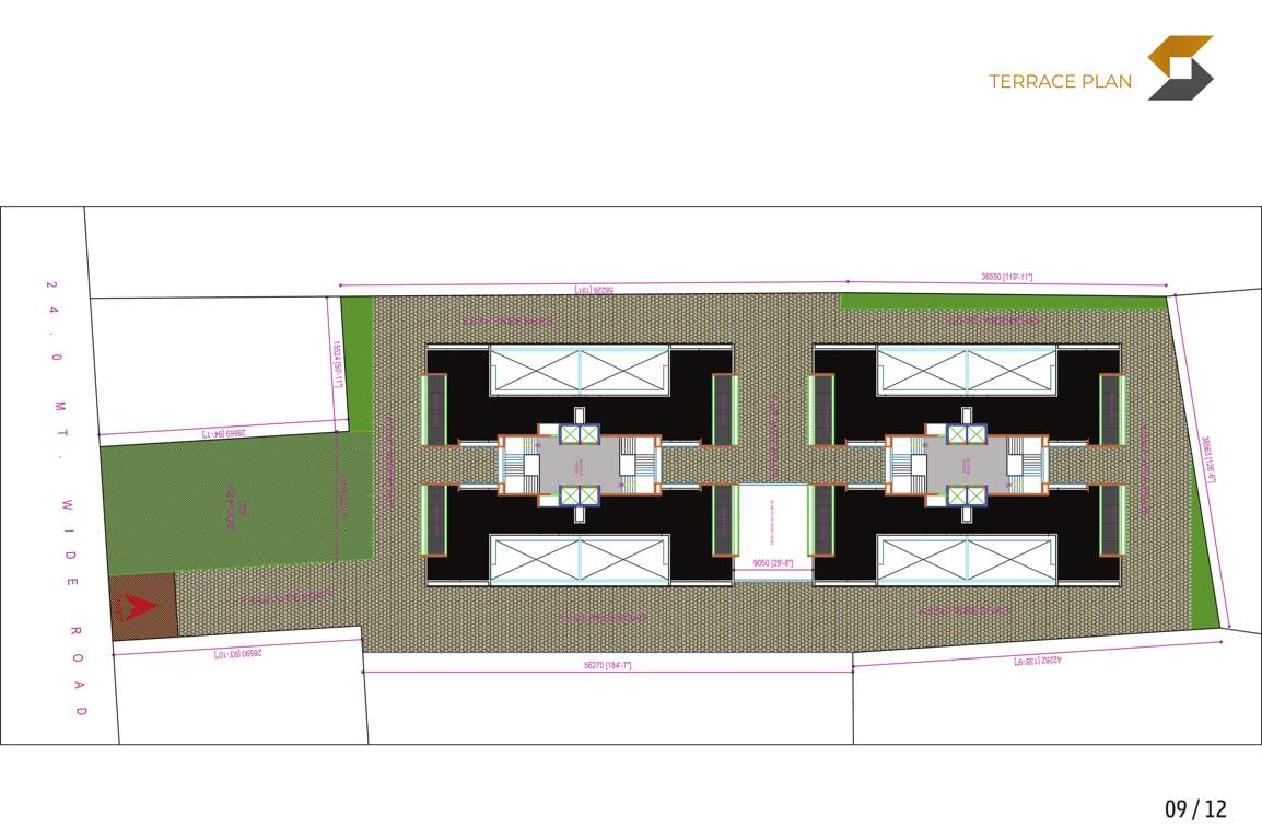  aloka by samruddh Block A And B Cluster Plan Terrace Floor 