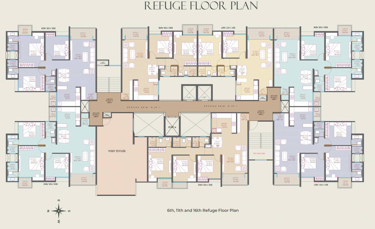  clara B Wing Cluster Plan from 6th to 16th Floor