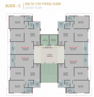  sahitya-nest C Cluster Plan from 2nd to 11th Floor