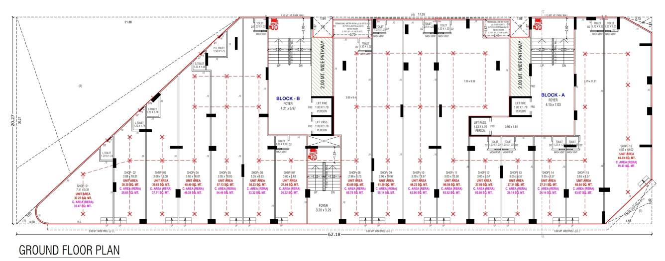  castle Block A & B Cluster Plan for ground Floor