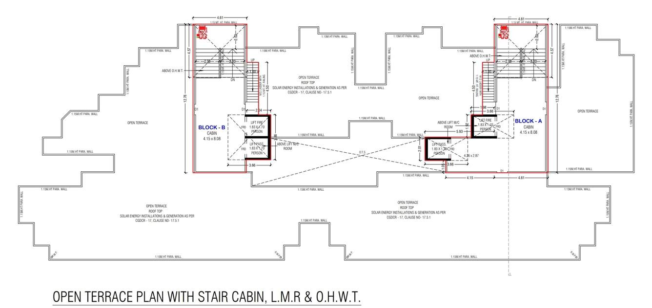  castle Block A & B Cluster Plan for Terrace Floor