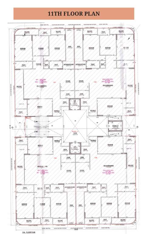  the prince palace Block A Cluster Plan for 11th Floor