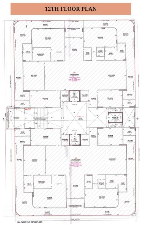  the prince palace Block A Cluster Plan for 12th Floor