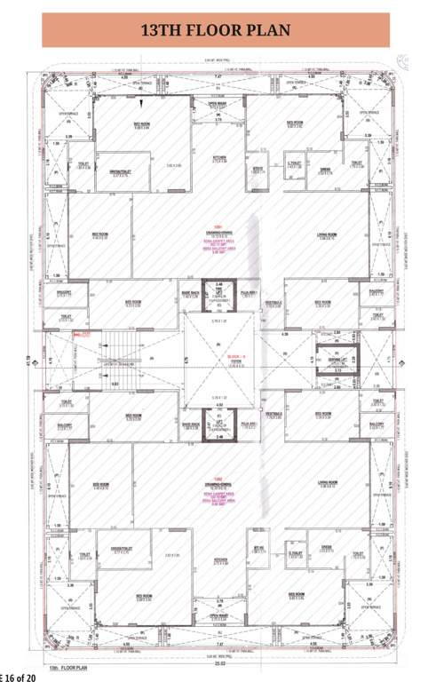  the prince palace Block A Cluster Plan for 13th Floor