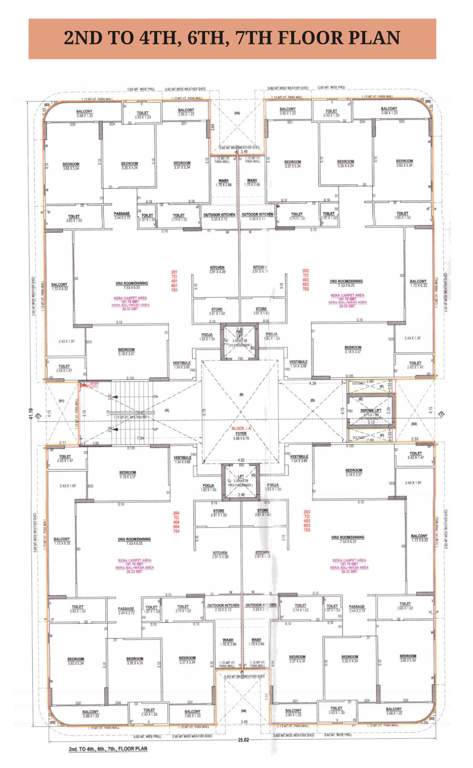  the prince palace Block A Cluster Plan for 2nd ,4rth ,6th,7th Floor