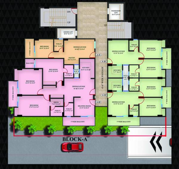  heights Tower A Cluster Plan from 1st to 10th Floor