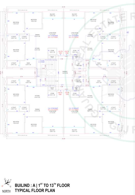  pratham avencia A Cluster Plan from 1st to 13th Floor