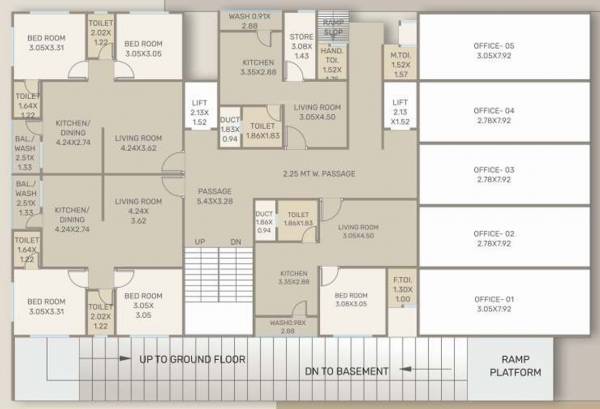  satsang-residency Block A Cluster Plan Ground Floor